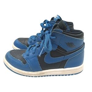 Nike Air Jordan 1 Retro High OG Kid Size‎ 10C Dark Marina Blue Black AQ2665-404